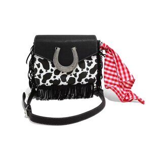 Loungefly Disney Mickey Mouse Western Fringe Crossbody Bag